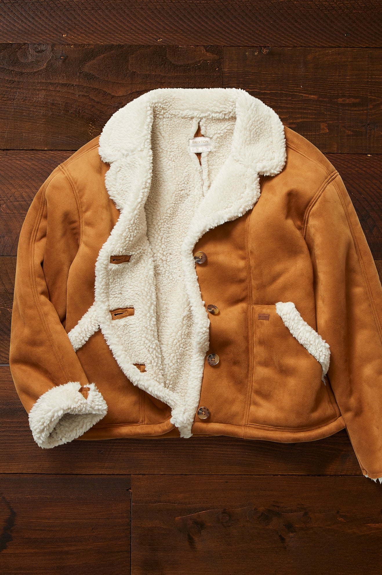 Reserve Women's Vegan Shearling Jacket - Caramel - Image 3